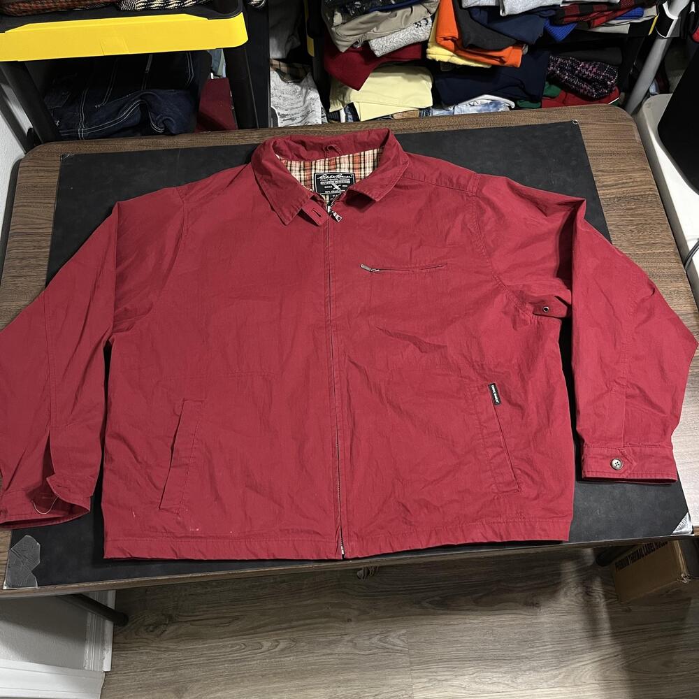 Eddie Bauer Jacket Detroit Harrington Polo Carhartt 3XLT Red Canvas Plaid Lined
